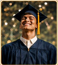 Smiling college graduate